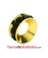 Rondel Dorado con Strass 10mm Agujero 4,3mm Jet