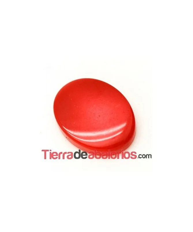 Cabujón Resina Ovalado 18x14mm Rojo