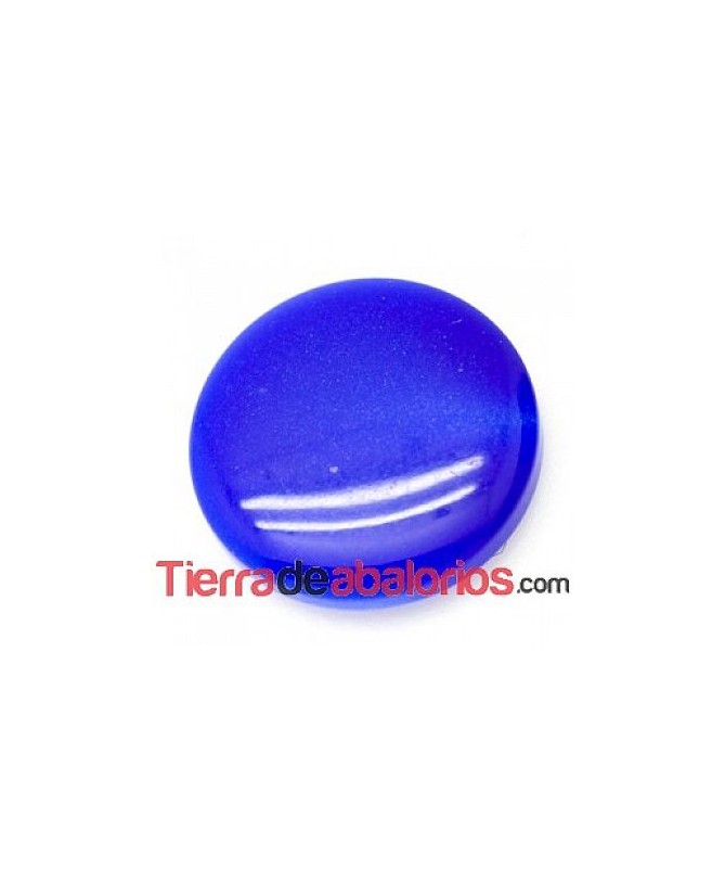 Cabujón Resina Redondo 13mm Azul Eléctrico