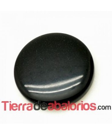 Cabujón Resina Redondo 13mm Negro