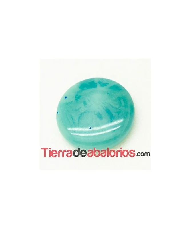 Cabujón Resina Redondo 13mm Turquesa
