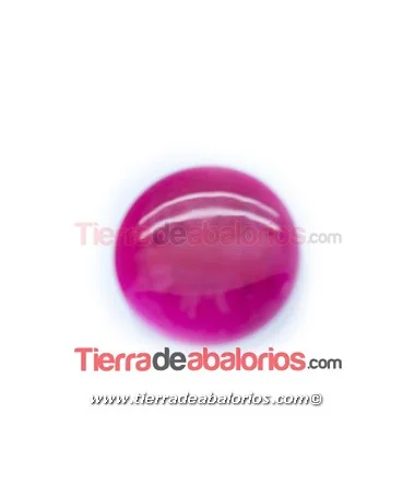 Cabujón Resina Redondo 13mm Fucsia Efecto Piedra