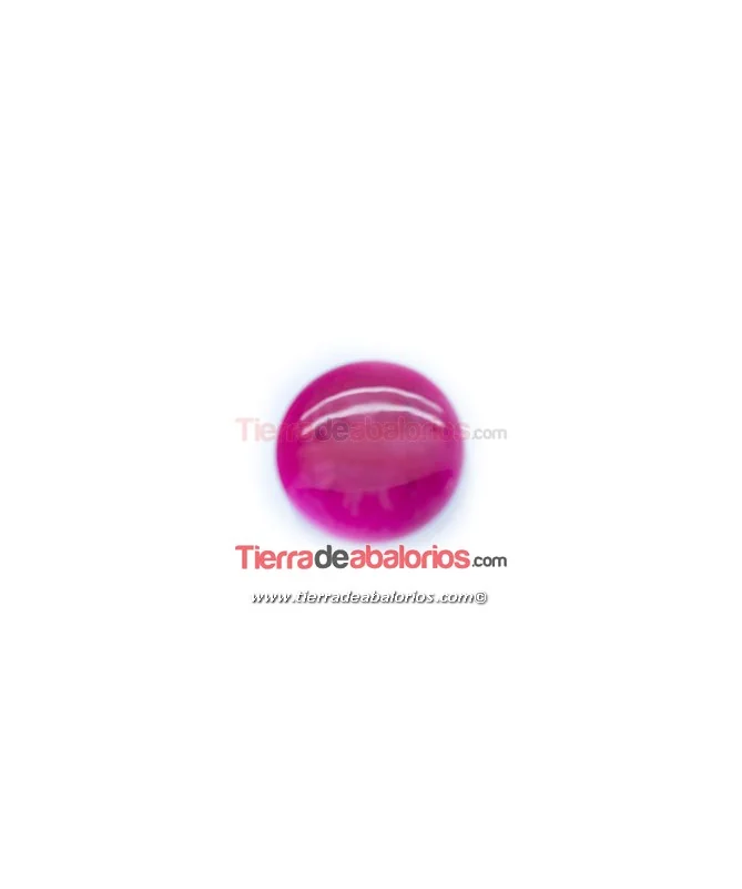 Cabujón Resina Redondo 13mm Fucsia Efecto Piedra