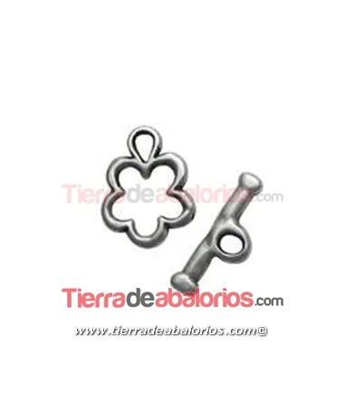 Cierre Flor 18mm, Plateado