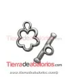 Cierre Flor 18mm, Plateado