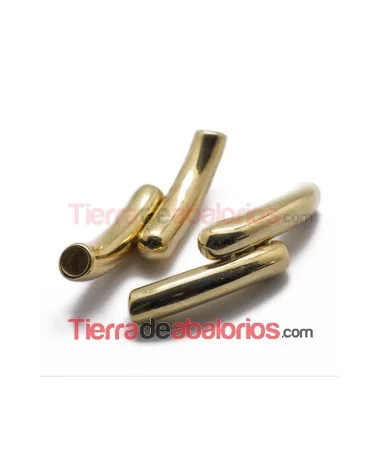 Cierre Tubo Doble con Imán Largo 54mm Agujero 5mm, Dorado Cierre Tubo Doble con Imán, Largo 54mm Agujero 5mm Dorado