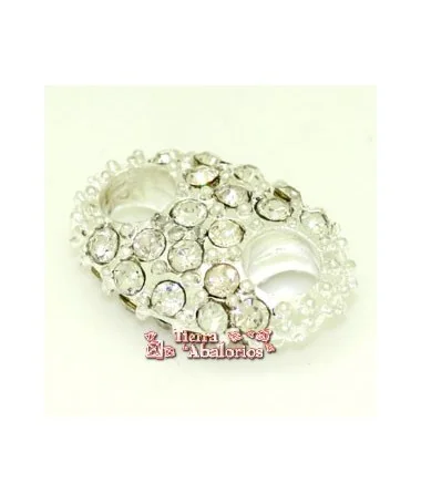 Calabrote 20x13 con Cristal Swarovski, Plateado Calabrote 20x13 con Cristal Swarovski, Plateado