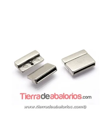 Cierre con Imán 22x20mm, Agujero 20x3mm, Plateado Cierre con Imán 22x20mm, Agujero 20x3mm, Plateado