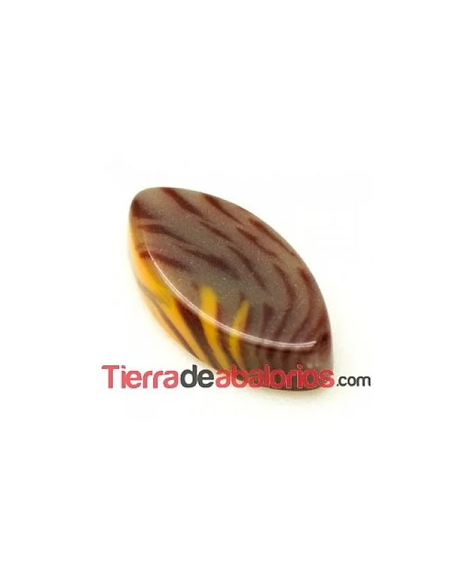 Cabujón Resina Rombo 14x7mm Jaspe