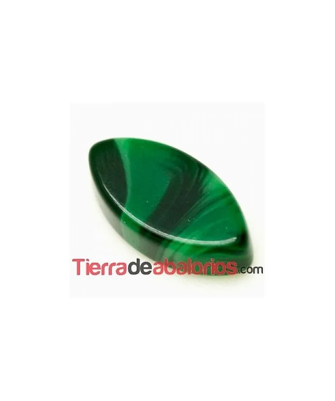 Cabujón Resina Rombo 14x7mm Verde