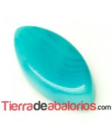 Cabujón Resina Rombo 14x7mm Turquesa