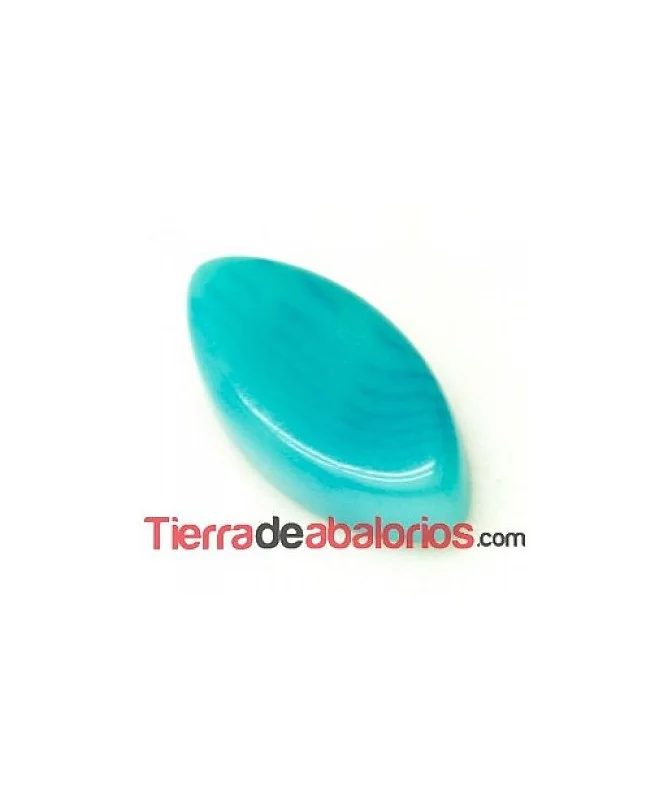 Cabujón Resina Rombo 14x7mm Turquesa
