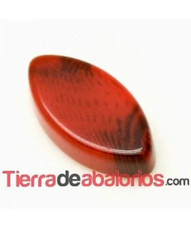 Cabujón Resina Rombo 14x7mm Rojo Efecto Piedra Cabujón Resina Rombo 14x7mm Rojo Efecto Piedra