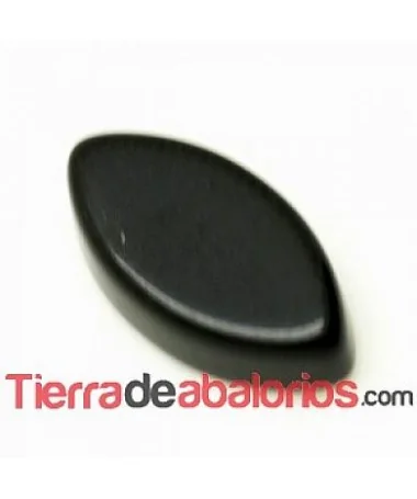 Cabujón Resina Rombo 14x7mm Negro
