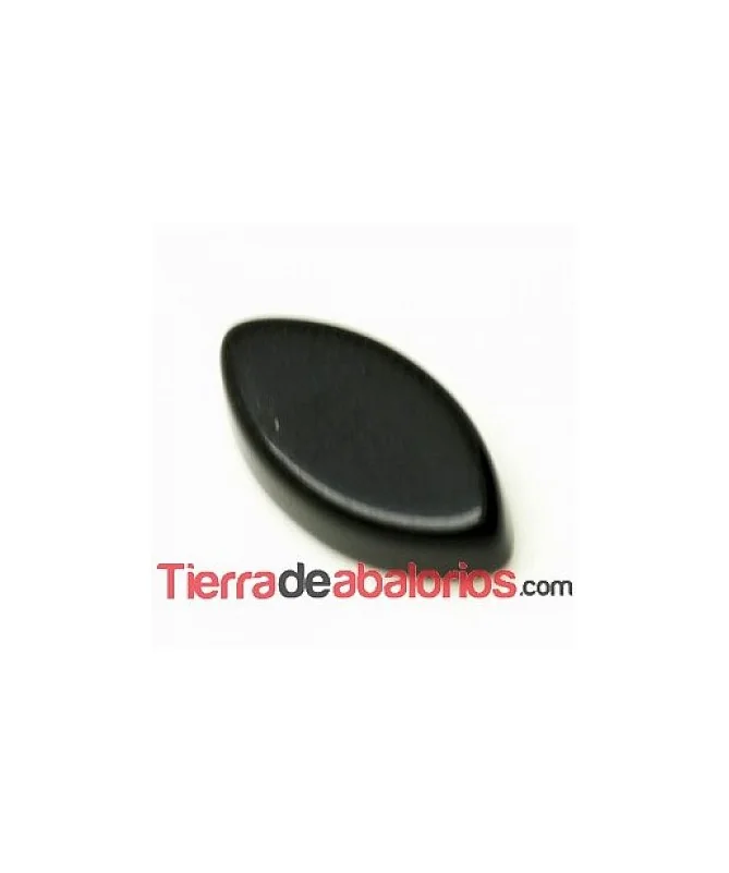 Cabujón Resina Rombo 14x7mm Negro