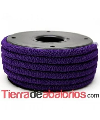 Cordón Trenzado de Rayón 9mm Morado Oscuro