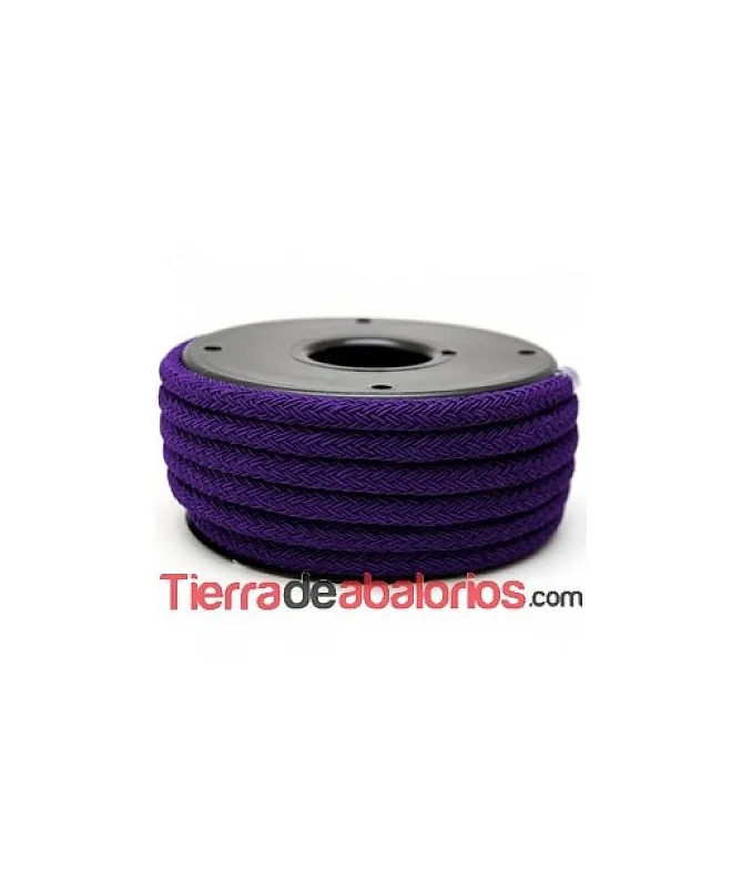 Cordón Trenzado de Rayón 9mm Morado Oscuro