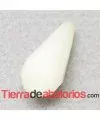 Drop Acrilico Facetado 26x12mm Agujero 2,6mm Blanco Opal