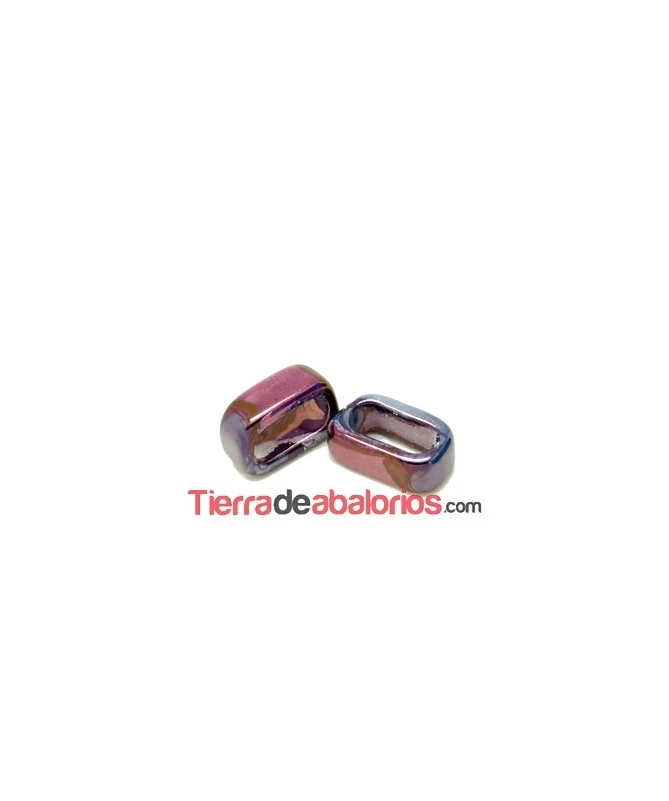 Ceramica Pasador 27x11mm Agujero 20x8mm Dahlia Mauve Blue