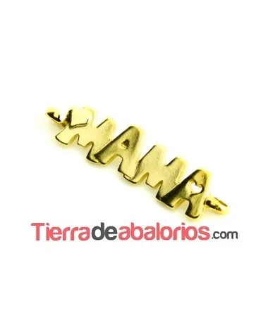 Conector Mamá 53x14mm con 2 anillas, Dorado Conector Mamá 53x14mm con 2 anillas, Dorado