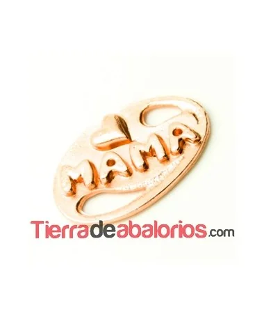 Conector Mamá Corazón 28x19mm, Oro Rosa Conector Mamá Corazón 28x19mm, Oro Rosa