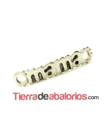 Conector Curvado Mamá 37x8mm, Plateado Conector Curvado Mamá 37x8mm, Plateado