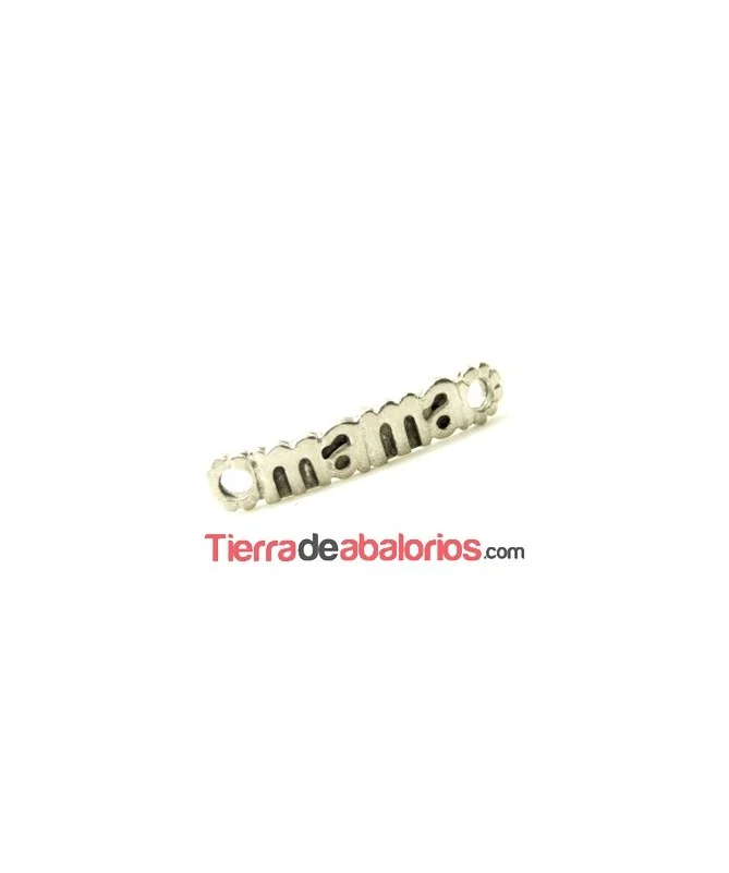 Conector Curvado Mamá 37x8mm, Plateado