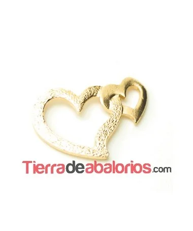 Entrepieza Corazones Enlazados 31x24mm Dorado Matizado