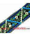 Tapa-Costuras Etnico 75mm Azul y Verde