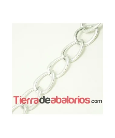 Cadena de Aluminio 46x34mm, Plateado Rugoso
