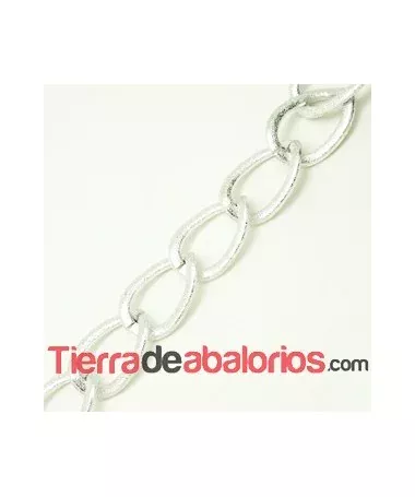 Cadena de Aluminio 46x34mm, Plateado Rugoso Cadena de Aluminio 46x34mm, Plateado Rugoso