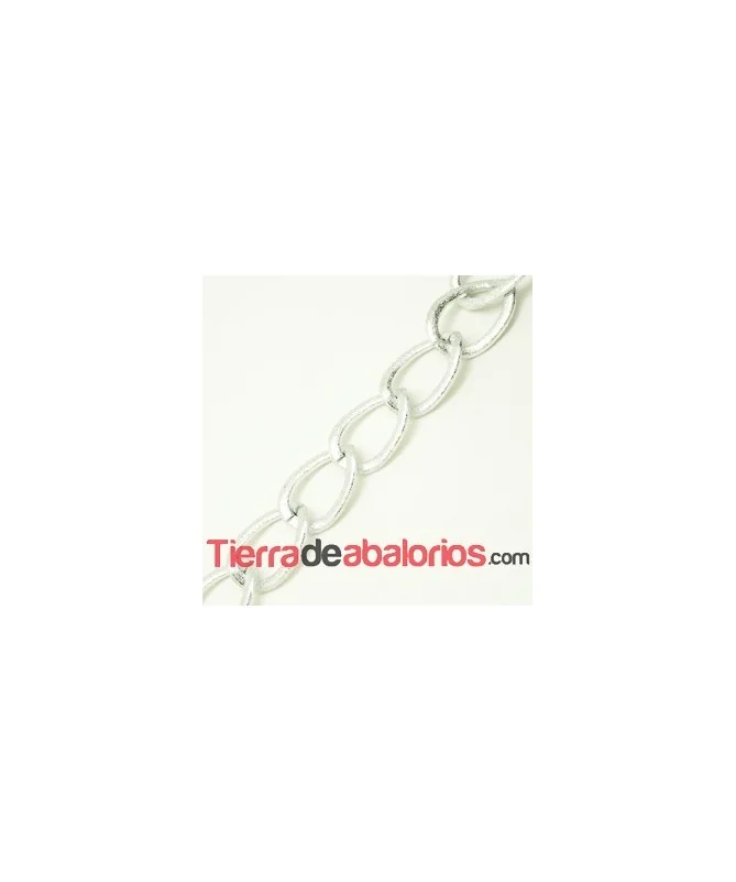 Cadena de Aluminio 46x34mm, Plateado Rugoso