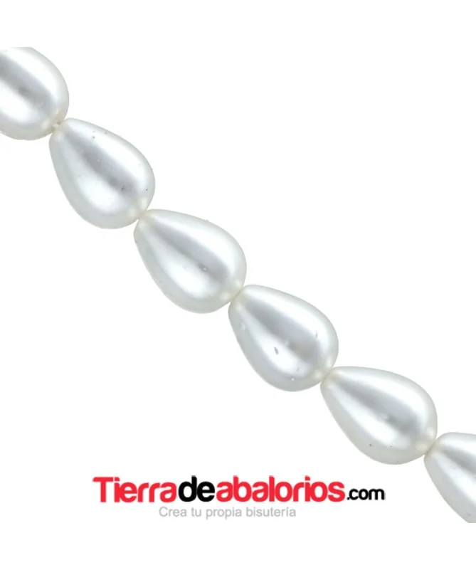 Nacar Perla Gota 15x11mm Agujero 1mm