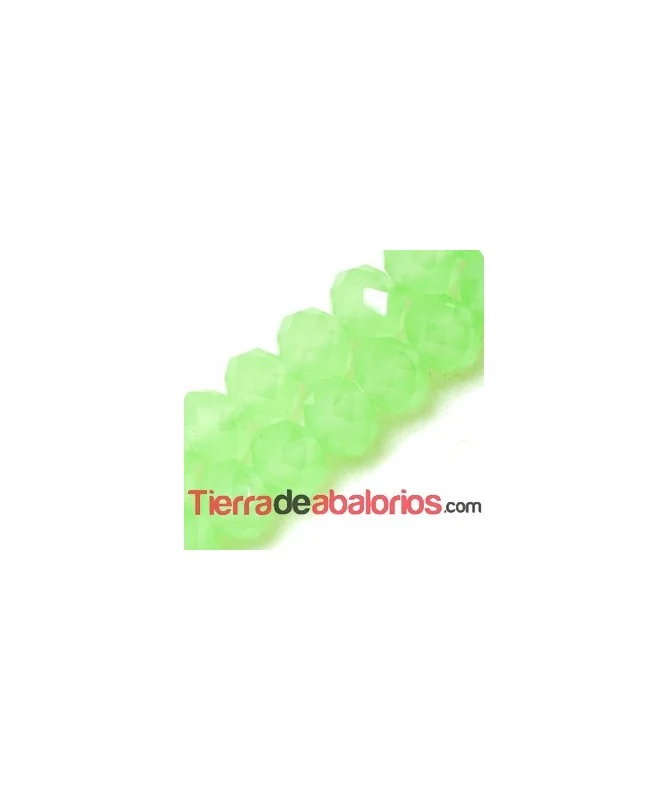 Briolette Facetada 8x6mm Agujero 1,5mm Verde Claro