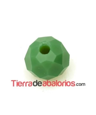 Briolette Facetada 6x5mm Agujero 0,7mm Verde Musgo