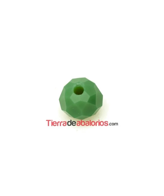 Briolette Facetada 6x5mm Agujero 0,7mm Verde Musgo