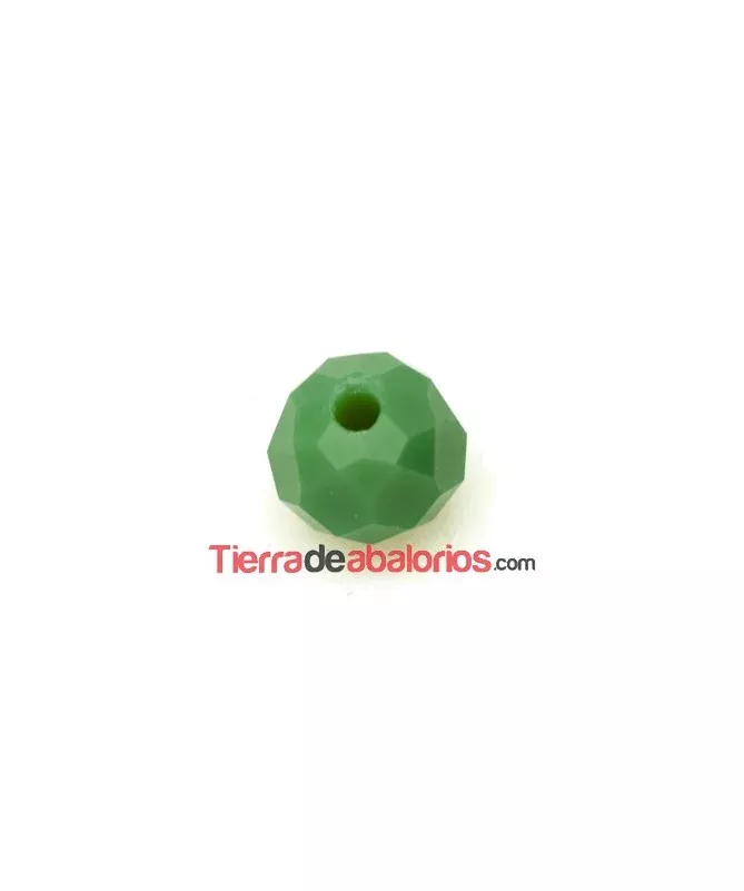 Briolette Facetada 6x5mm Agujero 0,7mm Verde Musgo