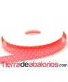 Lazo 10mm Rosa Quisquilla Fluor Lunares Blancos
