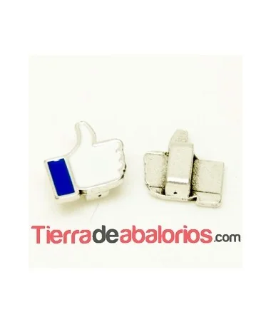 Pasador Pulgar Me Gusta 13x13mm Agujero 6x2mm, Plateado