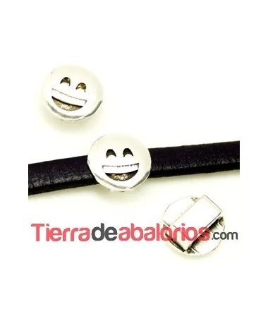 Emoticono 10mm Agujero 6x2mm Sonrisas, Plateado