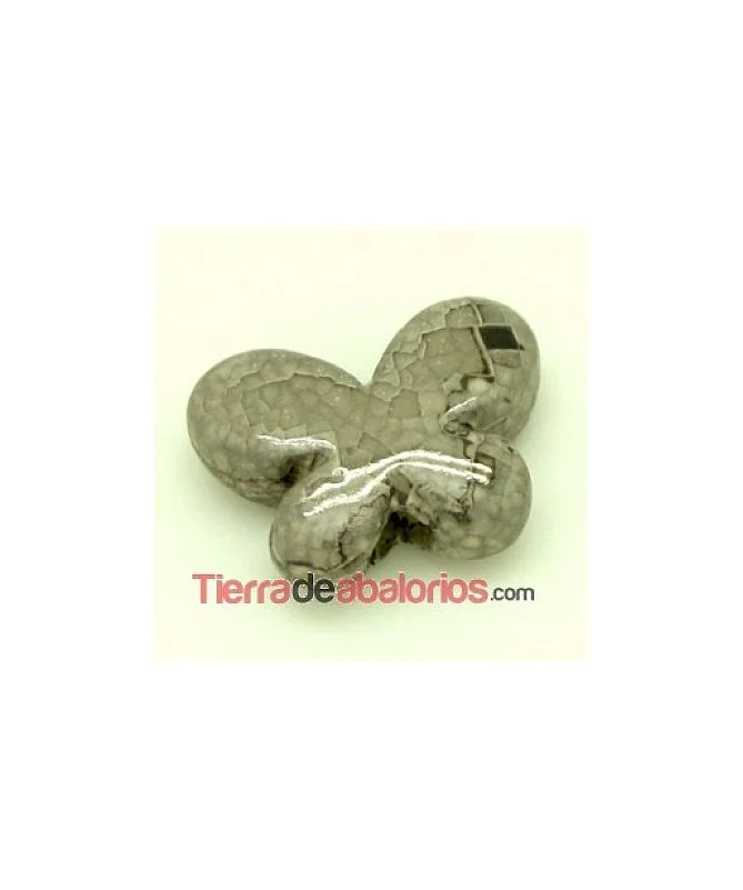 Mariposa de Cerámica 23x7mm Agujero 2.5mm Gris