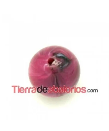 Resina Bola 12mm Agujero 1,5mm Fucsia