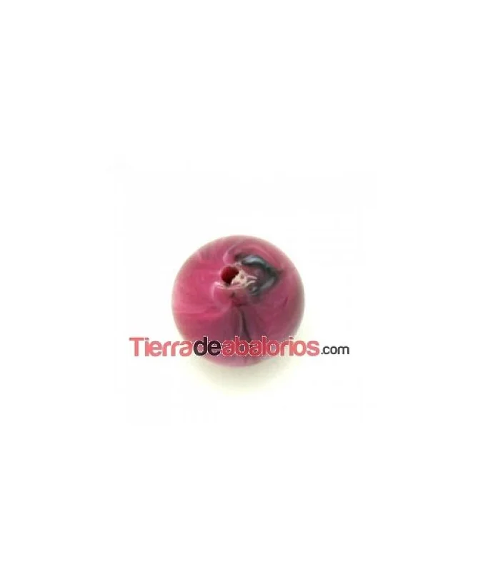 Resina Bola 12mm Agujero 1,5mm Fucsia