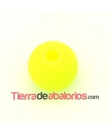 Bola de Caucho 10mm Agujero 2mm Amarillo Fluorescente