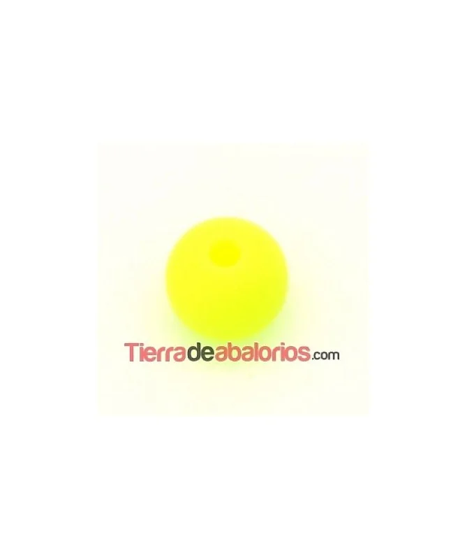 Bola de Caucho 10mm Agujero 2mm Amarillo Fluorescente