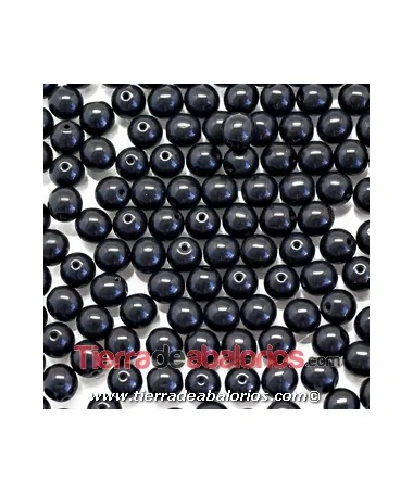 Perla de Cristal Checo 10mm Negra