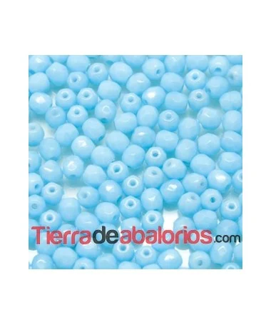 Facetada 4mm Turquesa Azul Opaco Claro Facetada 4mm Turquesa Azul Opaco Claro