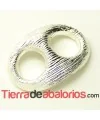 Calabrote Rayado 32x24mm Plateado Brillante