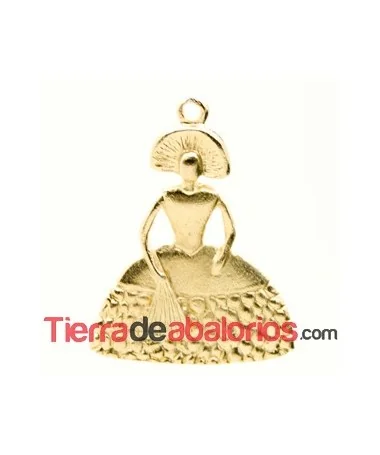 Menina Colgante 45x33mm Oro Mate