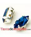 Navette 10x5mm Capri Blue Engaste Plateado